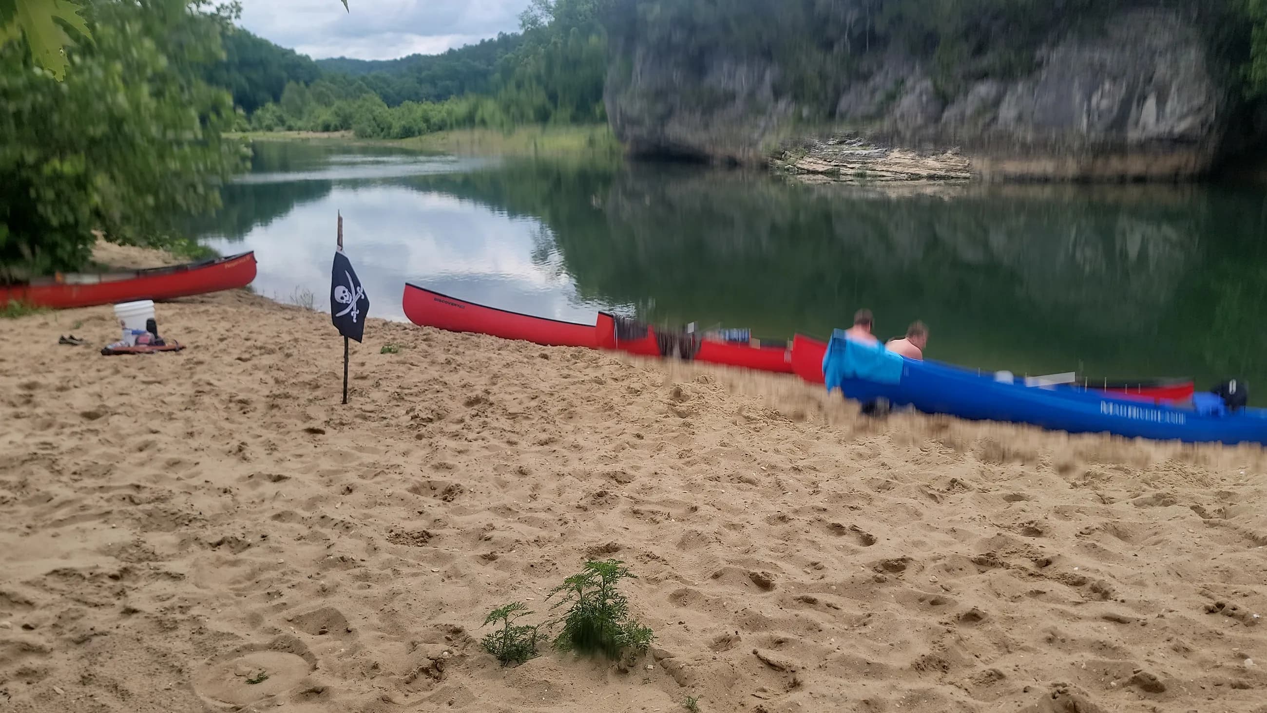 Young men and leaders on a wilderness canoe expedition with Compass Outdoors